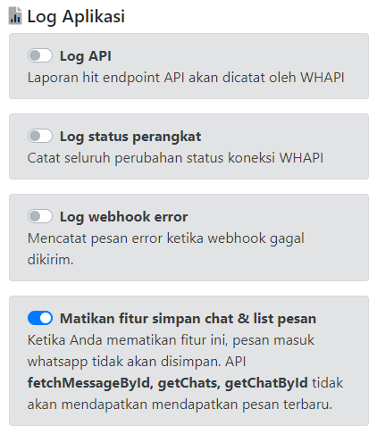 Pengaturan Log