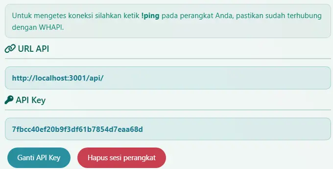 Halaman manajemen perangkat