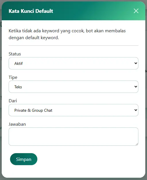 Form keyword default